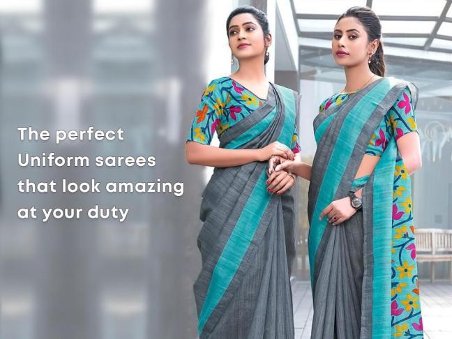 The perfect Uniform sarees that look amazing at your duty